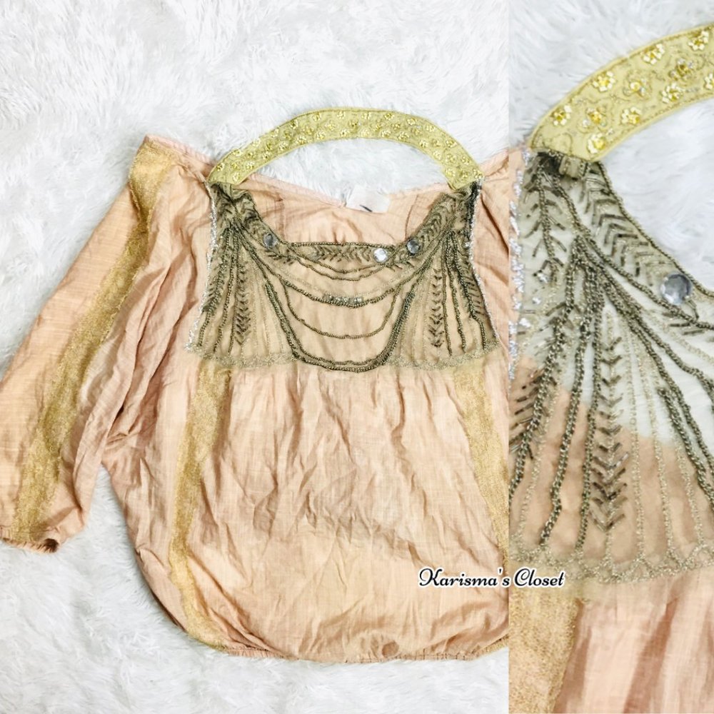 FREE PEOPLE Embroidered Off-the-shoulder Blouse
